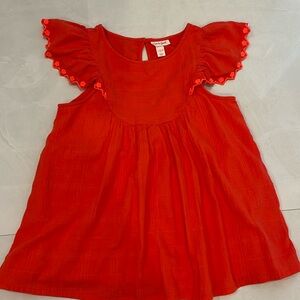 Fluted sleeve girls top